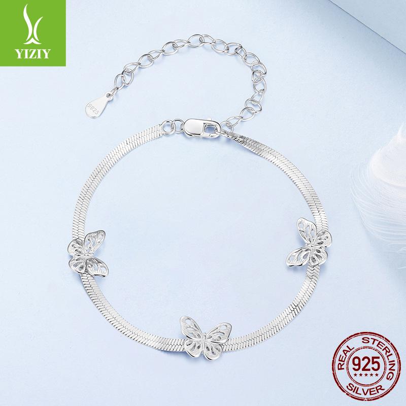 Smart Fairy Wind Butterfly Bracelet S925 Sterling Silver Elegant Temperament Bracelet Jewelry