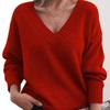Herbst Winter Einfarbige V-Ausschnitt Tasche Ärmellose Strickweste Pullover