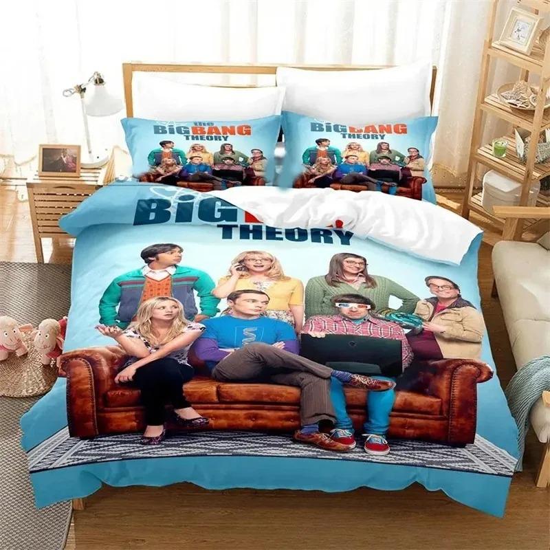 3D-tryck Big Bang Theory Sängklädesset, Påslakan Täcke Sängset Quiltöverdrag Örngott, King Queen Twin Storlek Pojkar Flickor Vuxna