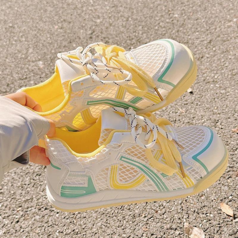 Summer new breathable mesh women's little white shoes thin-soled sports shoes student versatile casual board shoes