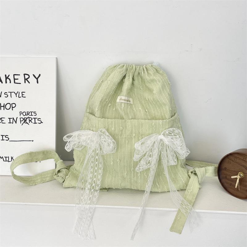 33 Lace Flower Bundle Backpack Student Class School Bag Drawstring Backpack Large Capacity Lightweight Canvas Bag
