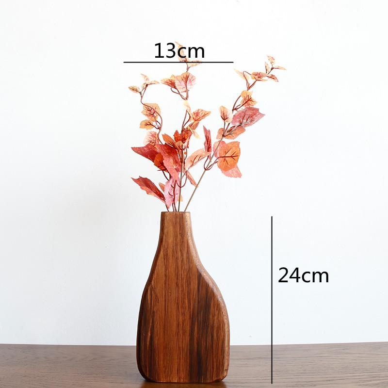 Handgefertigte Vase aus Massivholz, ausgehöhltes Glasröhrchen, Blumenarrangement, Hydrokultur, Holzvase, Topfblumen, Wohnaccessoires