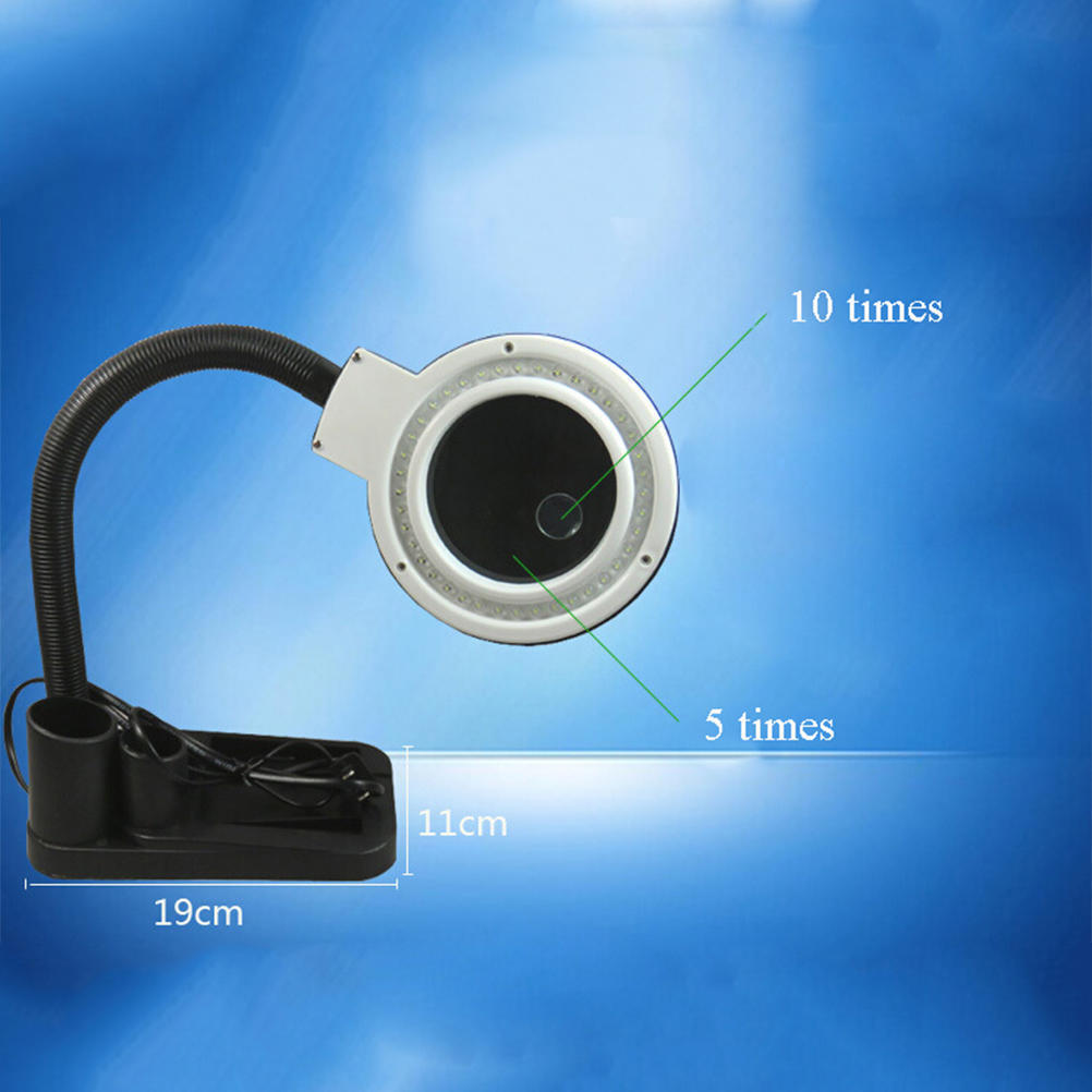 

Збільшувальна настільна лампа Crafts Glass з 5X 10X лупою та 40 світлодіодами чорний