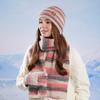 Winter Outdoor Warm Fashion Knitted Hat Women's Gloves Hat Scarf 3-Piece Set