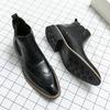 Fashion Men Shoes Leather Party Dress Shoes High Quality Chelsea Boots Oxford Men Yuppie Formal Boots For Men Classic Brogue Social Shoe