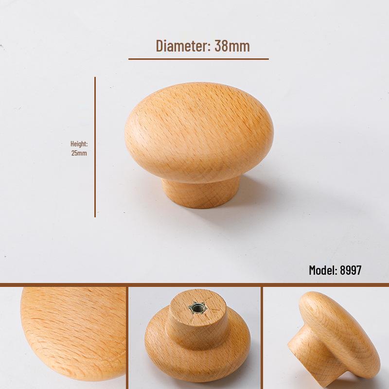 I-Shaped Solid Wood Cabinet Handle - Minimalist Japanese Design for Drawers and Wardrobes