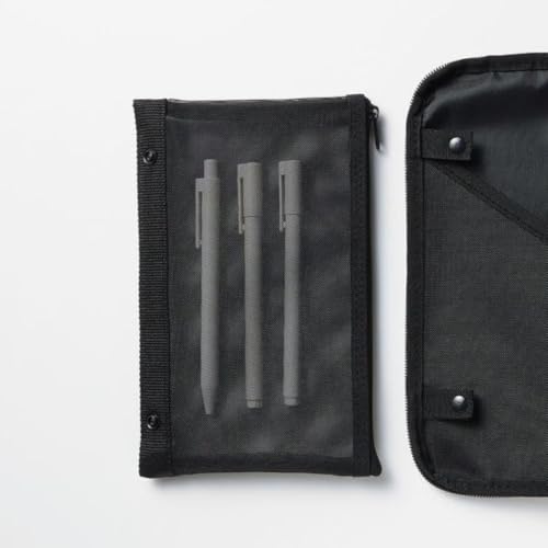 MUJI Notebook cover with removable pencil case, black, for B6 size NDD93A1S