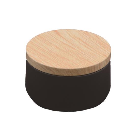 

Баночка для свечей, практичная портативная деревянная крышка, черный элегантный косметический горшок для кофе