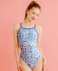Toneidoseupocheu Melt Garden One-Piece Crossline Bag Blue Swimsuit