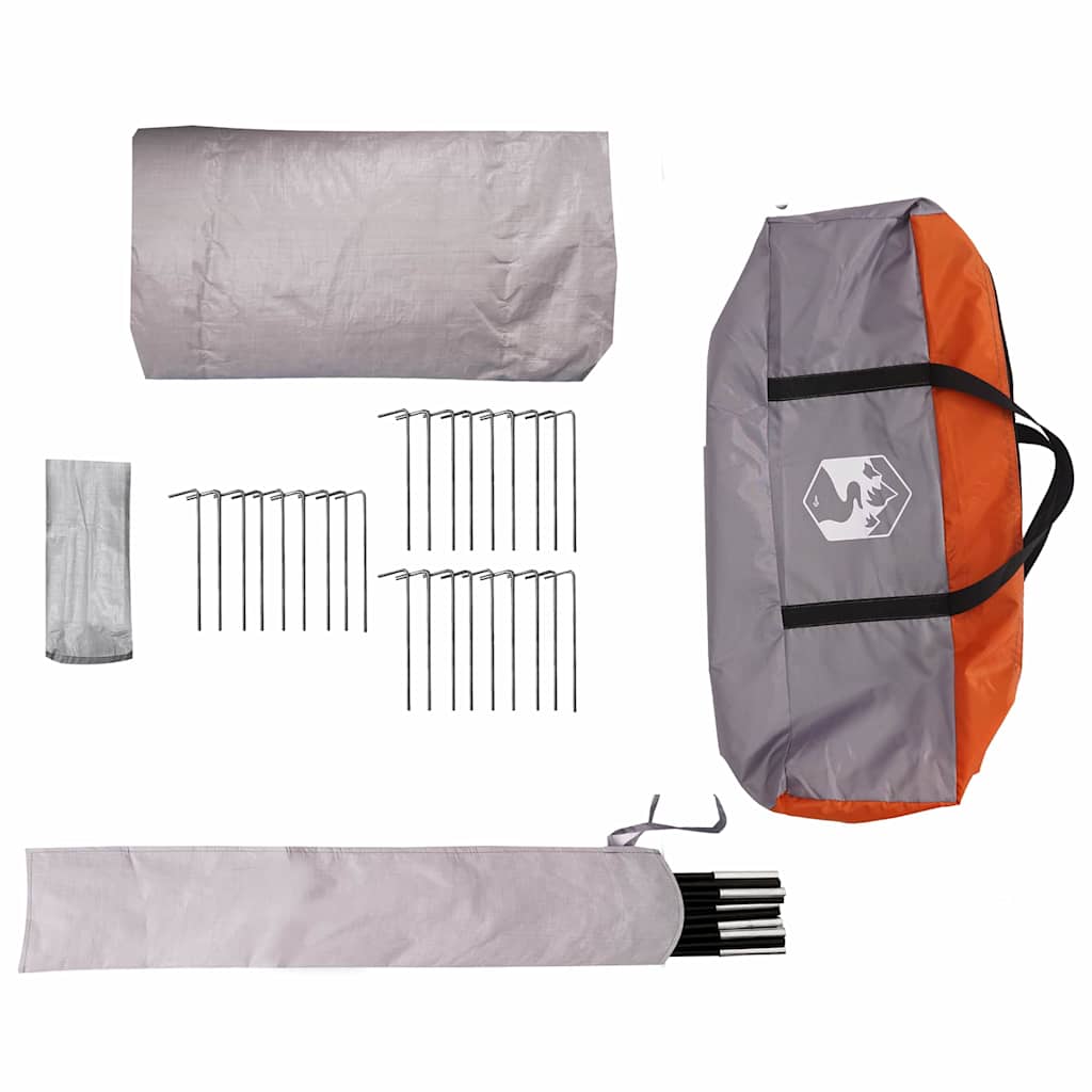 Teepee Tent for 5 Persons Gray and Orange 415 x 415 x 247 cm