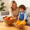 Elegante Cesto Frutta e Verdura Effetto Rattan Materiali PP Organizzatore Multiuso per Cucina con Design Floreale