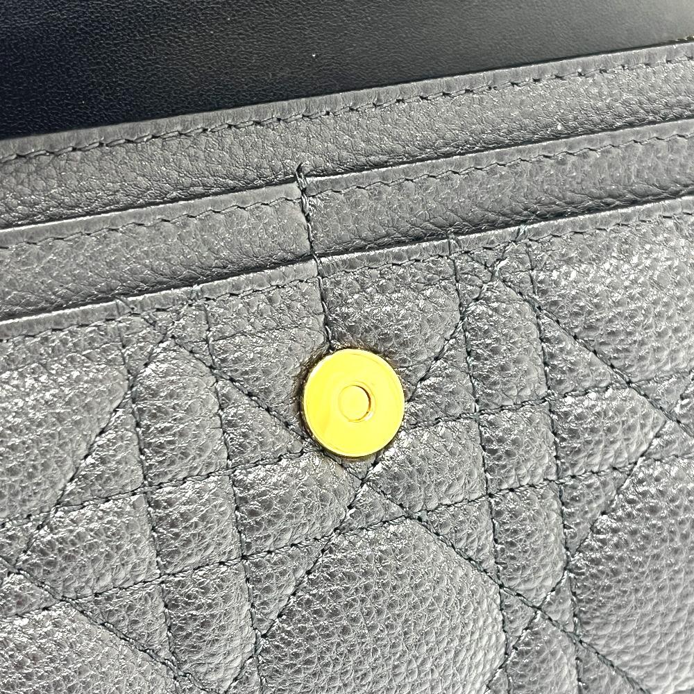 Dior S5039UWC Lady Christian Dior Cannage Caro Long Wallet Calfskin Black Unused