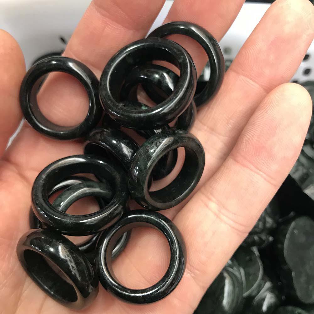 Hidden Jade Medicine King Stone Ring & Women's Dark Green Jade Bangle Accessories Live Broadcast Room
