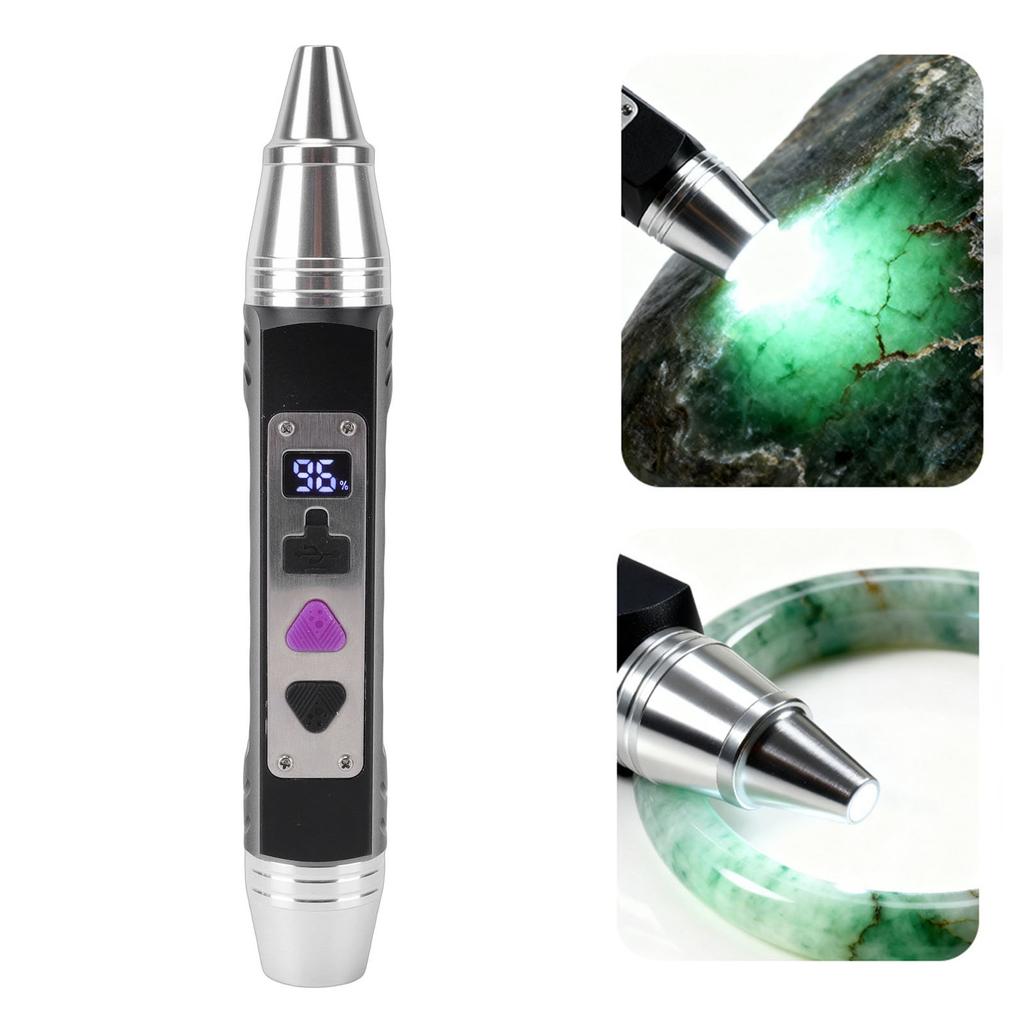   Appraisal Flashlight Dual Light Source USB Rechargeable LED Gem Identification Flashlight for Jewelry   Beeswax