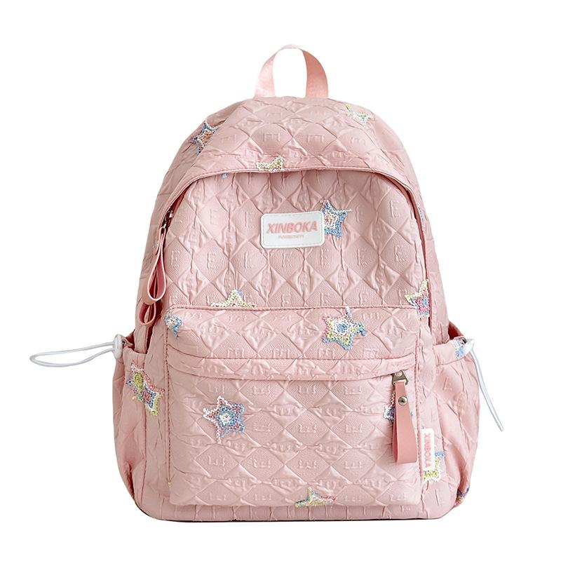 Star Schoolbag for Female Junior High School Students, Cute Versatile Large-capacity Backpack, High-value Student Backpack Trend