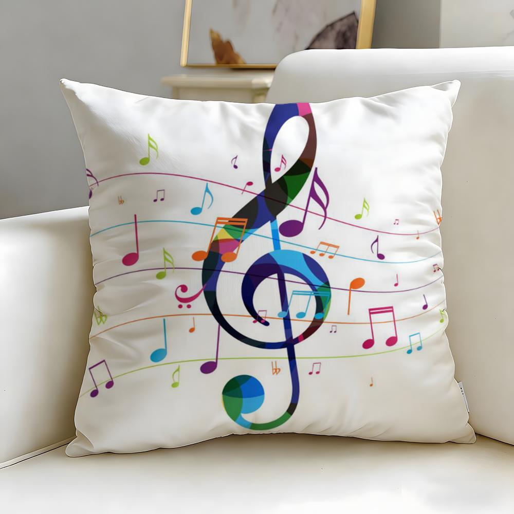 classic music theme Sheet Music Cushion Cover Soft  EasyWash Pillow Case  Versatile for Couch Bed Travel and Office