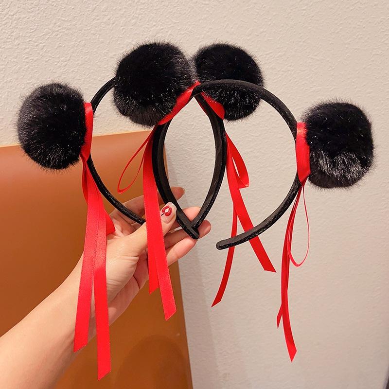 Movie Ne Zha Merchandise Hairball Headband  Hair Band Decoration Kids Gift Cute