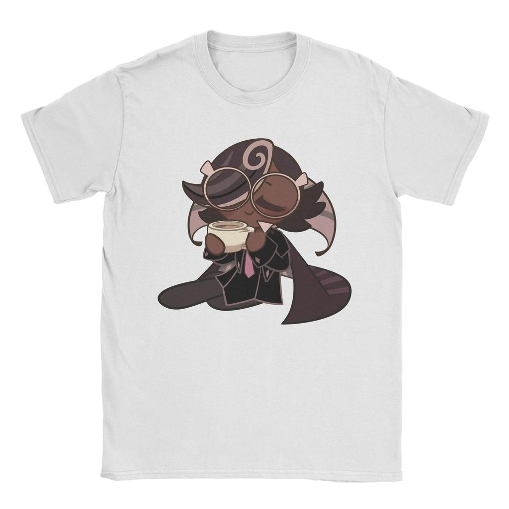 Coffee Break with Espresso T-Shirt Men's Cotton Top Tee Vintage Cookie Run Kingdom Round Neck Short Sleeve