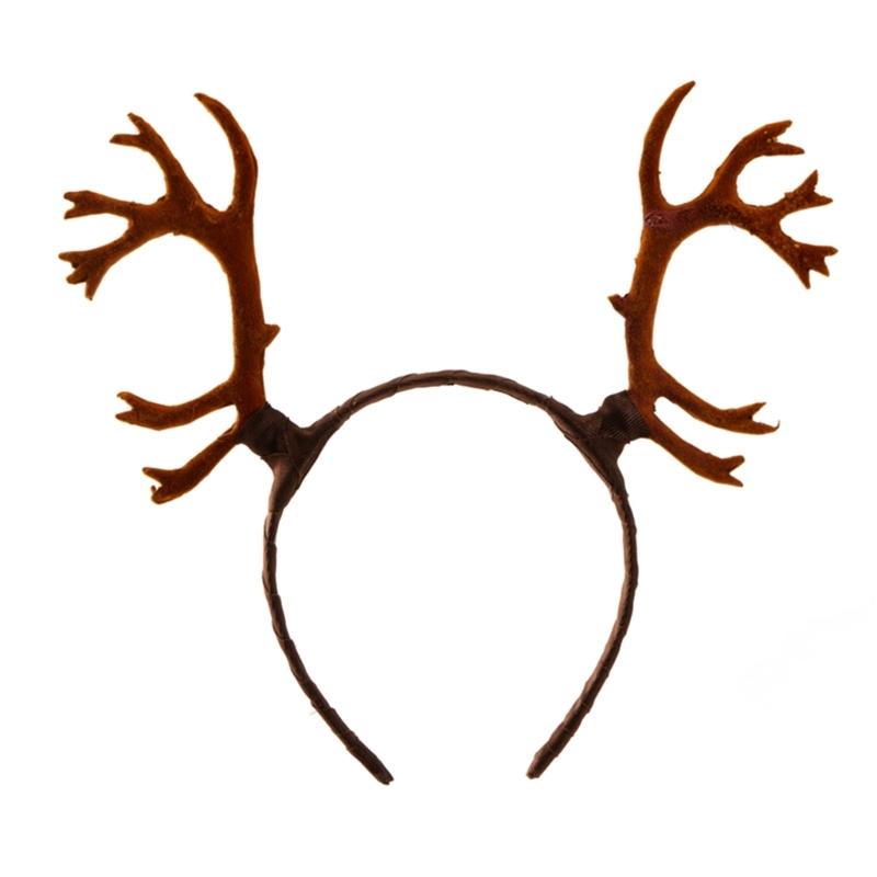 

Cartoon Cosplay Costume Antler Antler Hair Hoop Gothic Antler Hair Styling for Live Show Headbands Gothic Carnivals коричневий