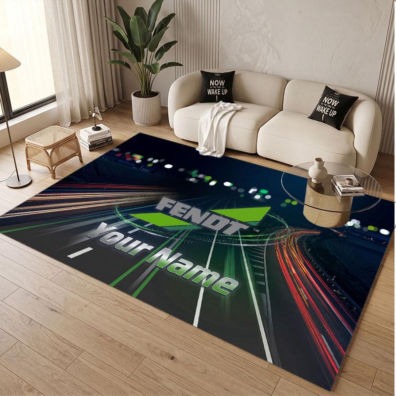Custom Rug Fendt Pattern Print Name Text Soft Non‑Slip Floor Carpet for Home Indoor Decoration