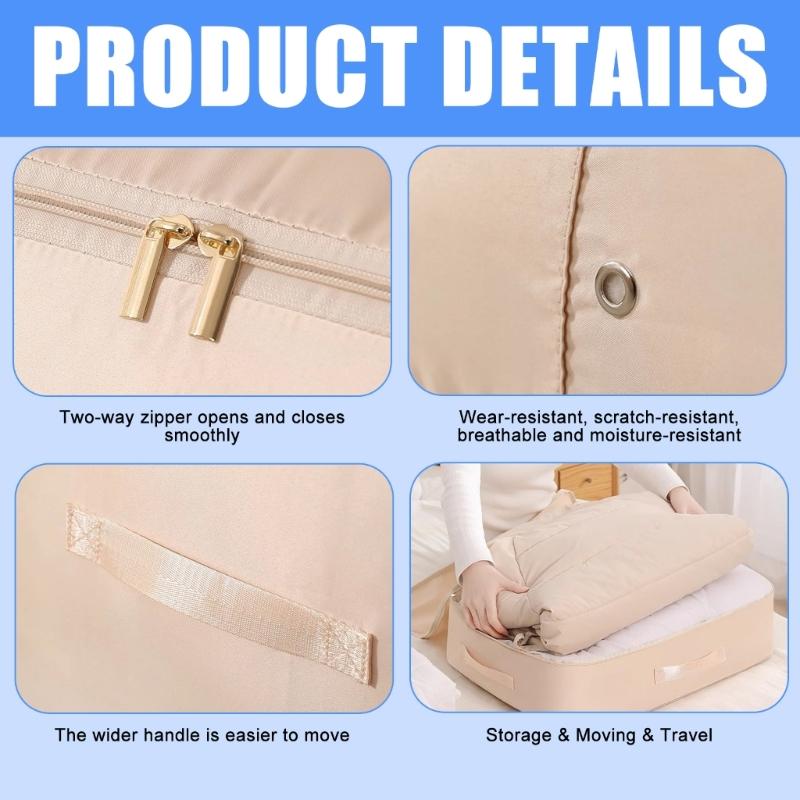 Space Saving Self Compression Organizer Heavy Duty Moving Bag Large Capacity Storage Bag with Zippers Packing Cubes