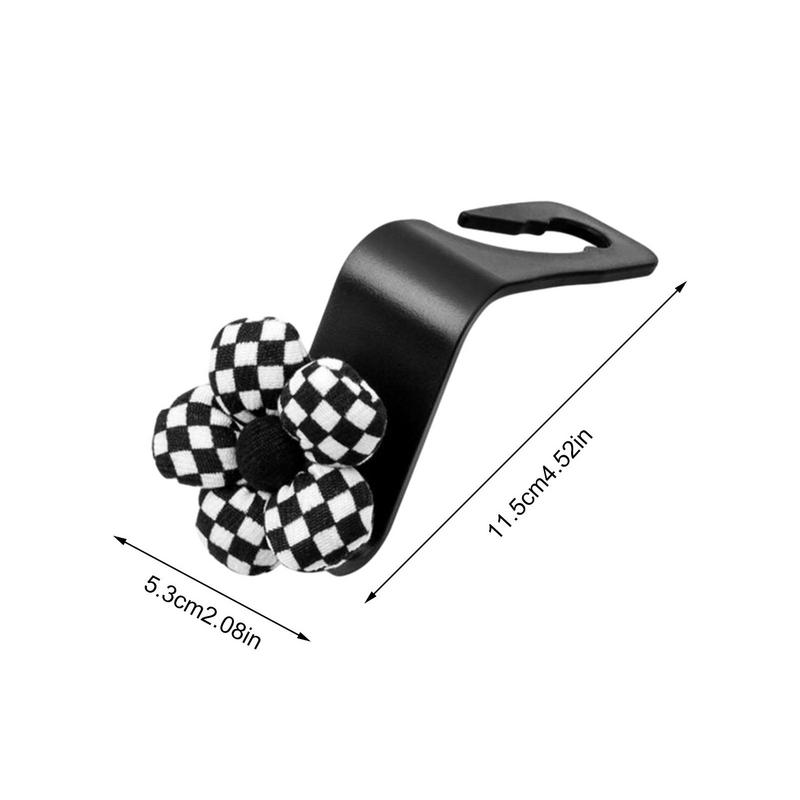 Car Seat Headrest Hanger Checkerboard Automotive Purse Holder Women Car Organizer Vehicle Organizing Hooks For Bags Umbrellas