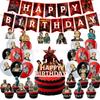 Stranger Things Ensemble de Vaisselle pour Anniversaire Bannière 1er Anniversaire Décorations Assiettes Tasses Serviettes Jetables Fournitures de Fête pour Enfants Rouge