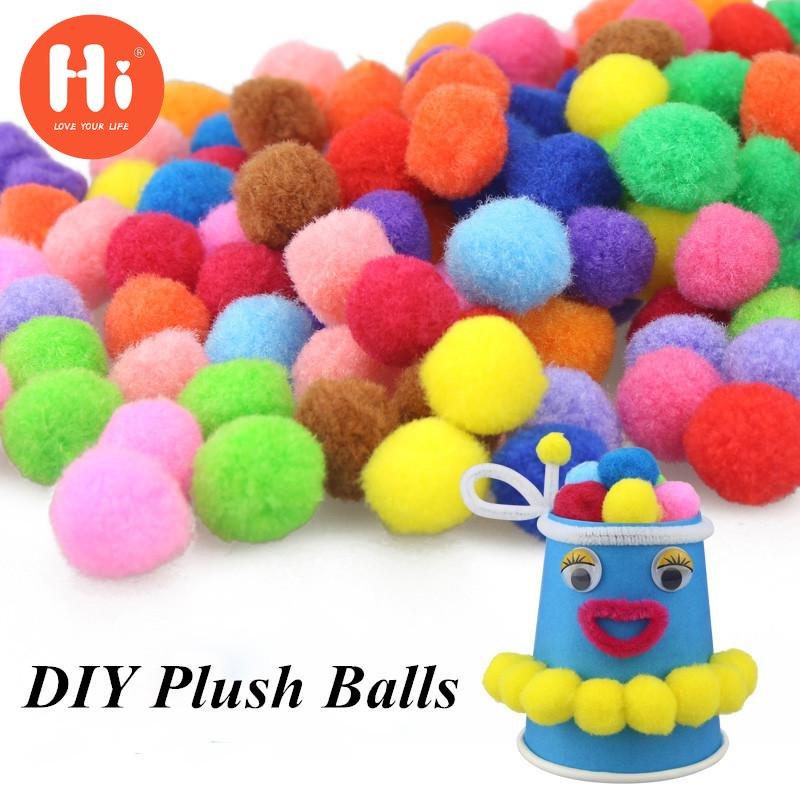 

200 шт. в партии забавные плюшевые 10-40 мм красочные экологически чистые мягкие помпоны для раннего обучения «сделай сам»