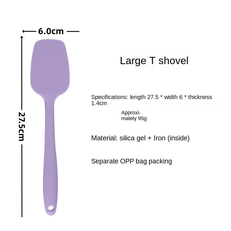 Bakverktyg Integrerad Livsmedelsgodkänd Silikonspatel Högtemperatur Gräddspatel Smörskrapa T-formad Spade