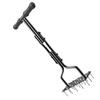36 Inch Lawn Aerator with 15 Iron Spikes T Handle Manual Soil Aerating Tool Set for Yard Garden