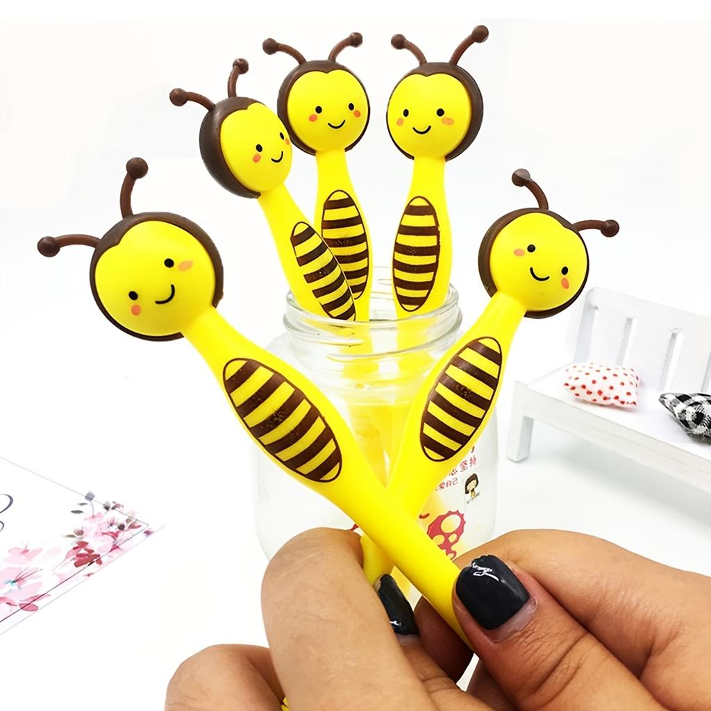 Bee Ball Point Pen Cute Stationery Black Ink 0.5mm Quick-Drying Smooth Writing Gel Pens Office School Daily Use School Supplies