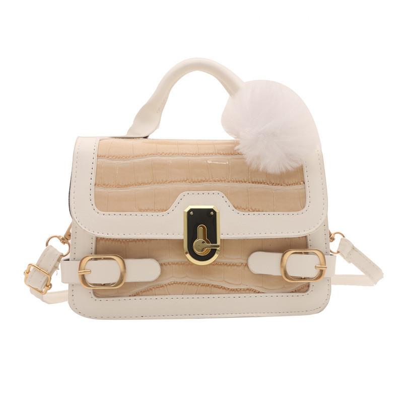 

Wholesale Trendy High-end Lock Buckle Handheld Small Square Bag Women 2024 Spring New Stone Pattern Single Shoulder Diagonal Bag белый