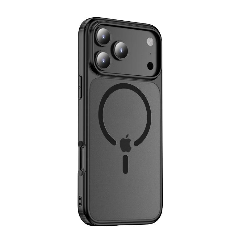 Applicable iPhone17ProMax Armor Magnetic Suction Mobile Phone Case Matte Surface Matte Apple 16 Airbag Anti-drop Protective Cover
