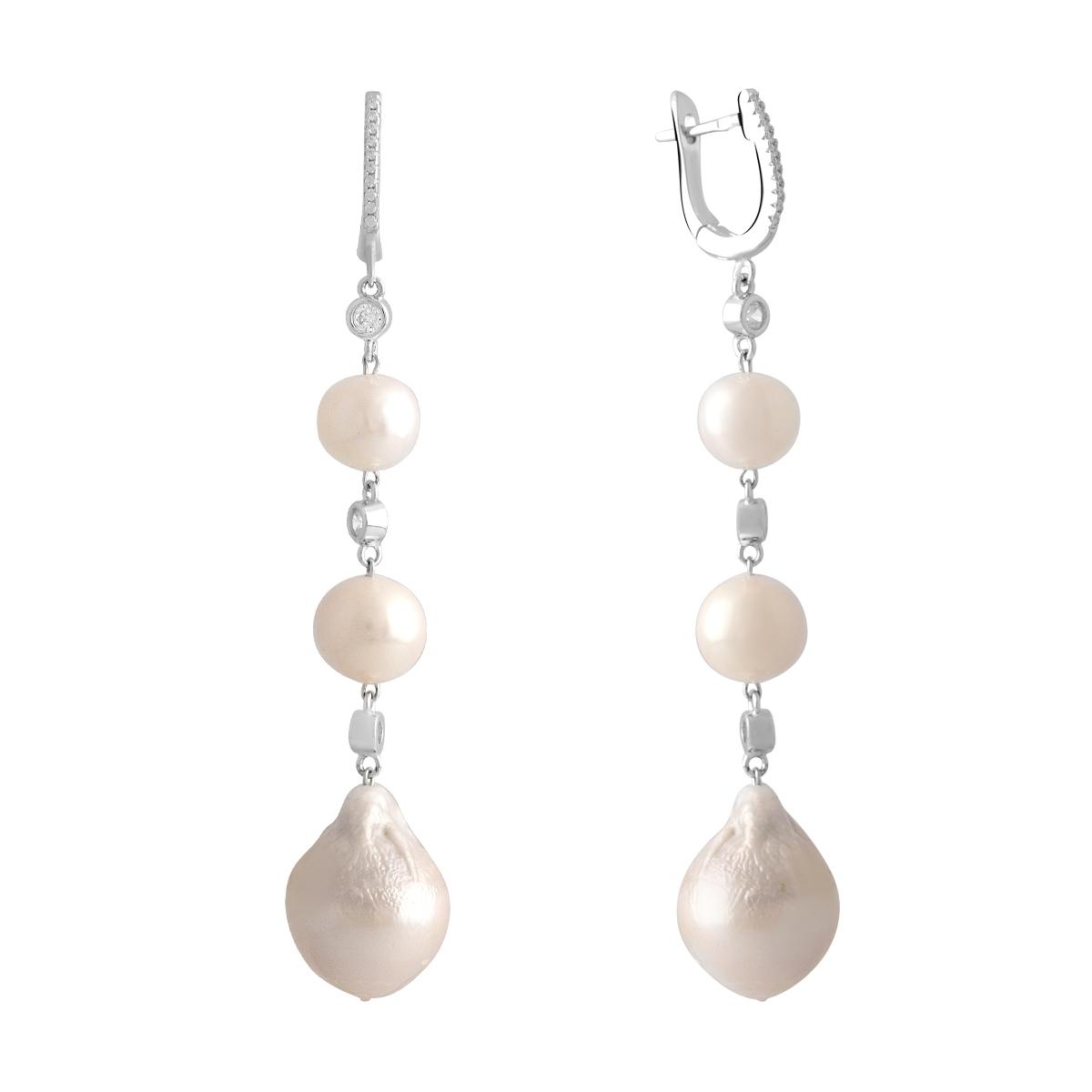 

Срібні сережки з натуральними перлами. (2128397) білий