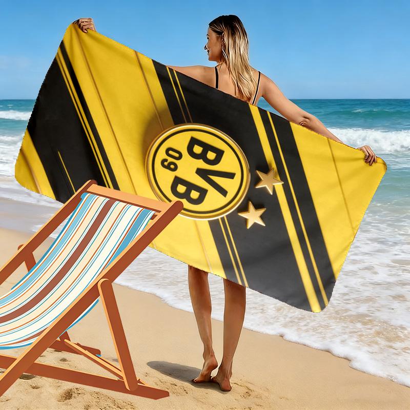 Vibrant BVB Fan Art beach towel Beach towel for vacation photos Outdoor camping Outdoor pool towel Absorbent bath towel swim
