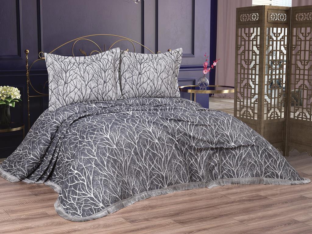 

Комплект постельного белья Pastel Double Cotton, Покрывало 250x255 см Антрацит