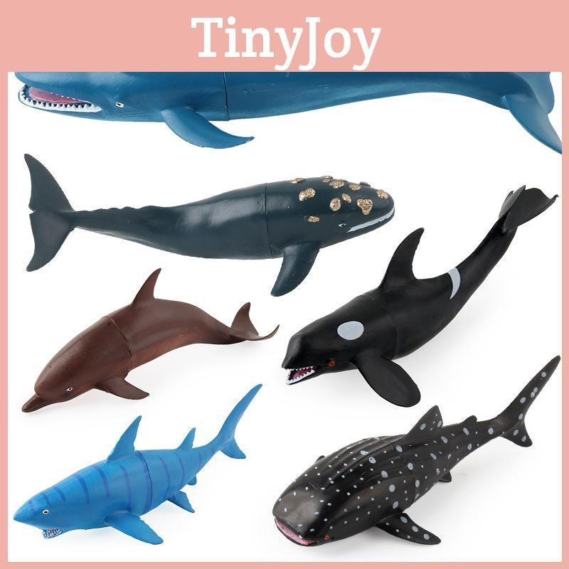 Villdyr Barn Hav Dyr Haier Blåhvaler Delfiner Modell Barn Dekorasjon Gave