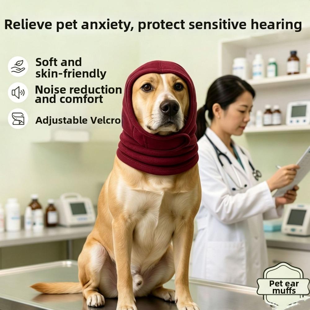 Adjustable Dog Noise Reduction Ear Muffs Breathable Calming Hood Pet Calming Hood Thunderstorm