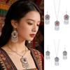 Silver Color Zinc Zinc Alloy Exotic Bohemian Earrings Kazakhstan Jewelry Set  Holiday Photography