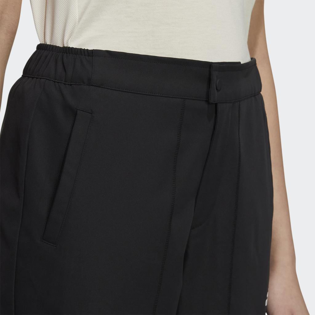 Adidas Elastic Button Waist Sports Capri Pants Women Bottoms Black H07388