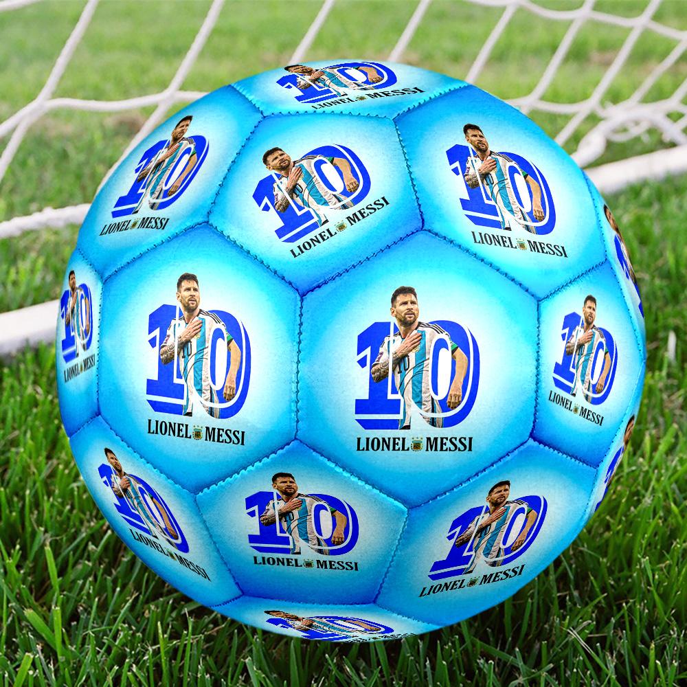 1 pz. Calcio Messi Taglia 5 Cucito a Macchina per Esterno Universale Regalo Commemorativo Perfetto per gli Amanti del Calcio