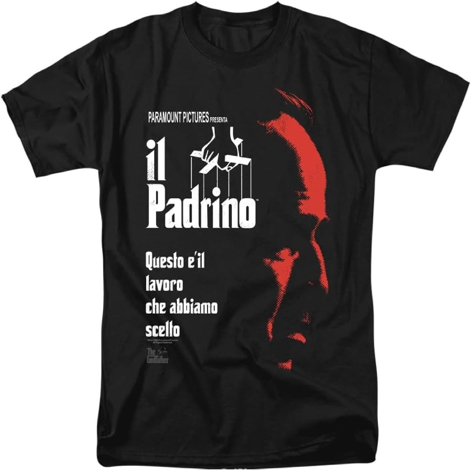 Popfunk Классическая футболка унисекс для взрослых  Крестный отец  Итальянский профиль S