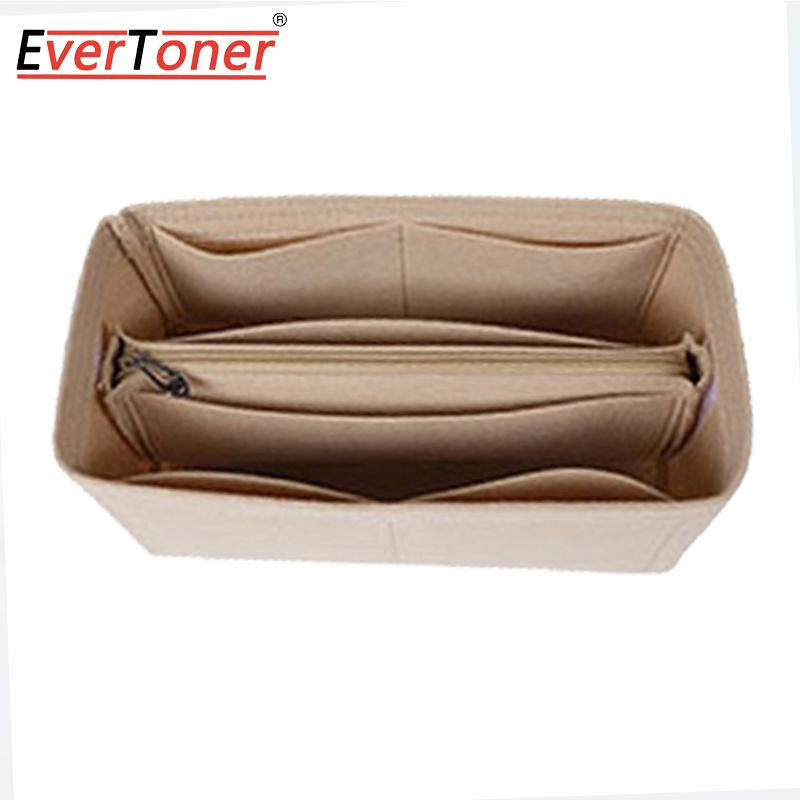 

EverToner Felt Cloth Insert Bag Organizer for H-Birkin Bag 25 30 35 Handbag Organizer Women Travel Portable Cosmetic Inside Bags S-23X12X10cm