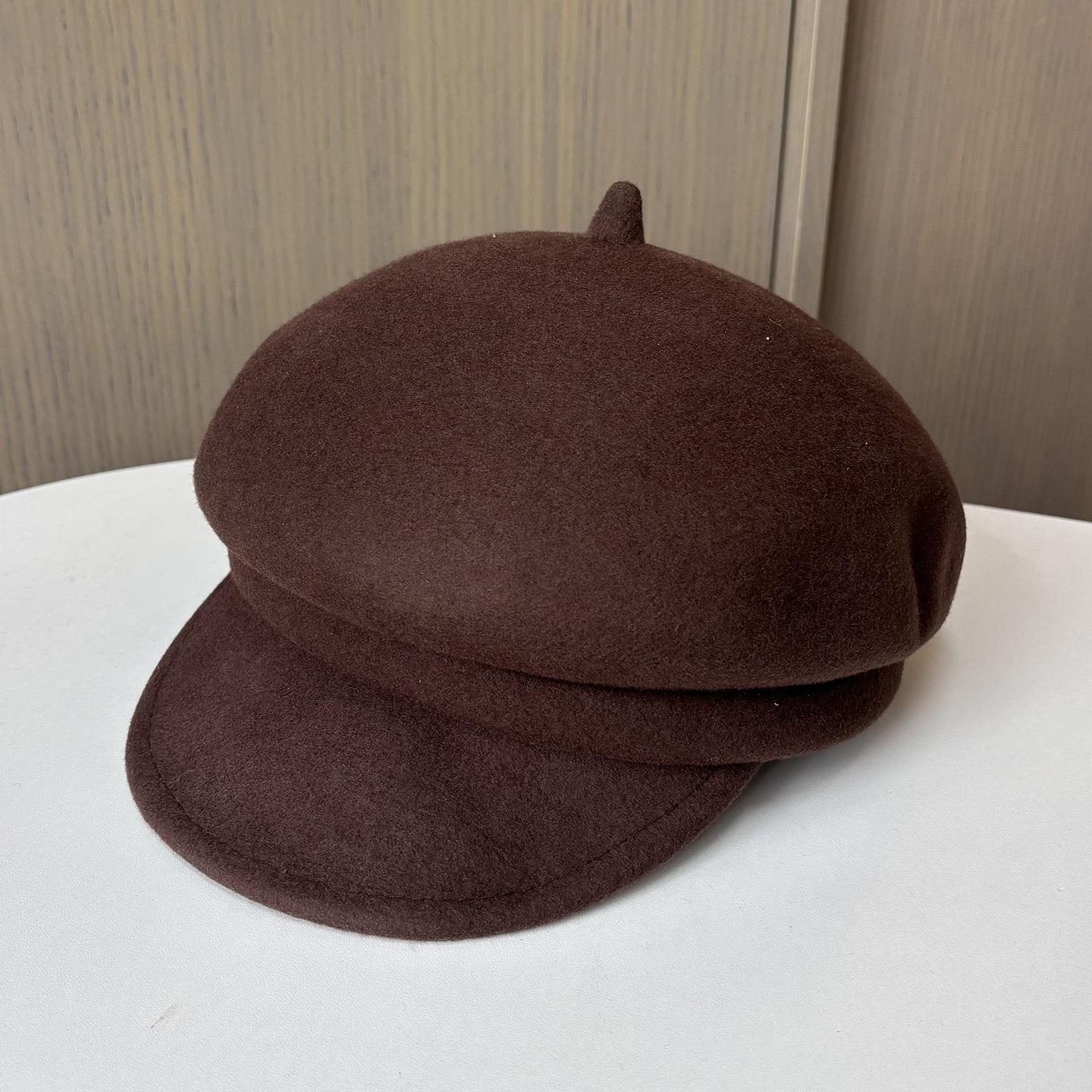 

Japanese Short-Brimmed Woolen Equestrian Hat Peaked Hat Women S Travel Retro Beret Knight Hat adjustable