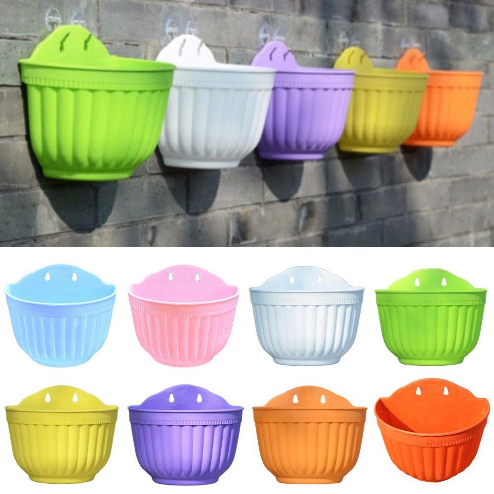 Colorful Flower Pot Semi-circular Succulent Hanging Gift Plant Holder Home Garden