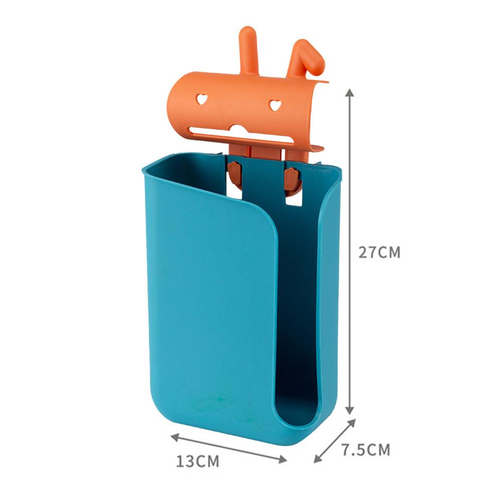 

Диспенсер для мусорных мешков или салфеток, настенный держатель для рулонов мусорных мешков, держатель для мусорных мешков для шкафа, кухонный ящик для хранения, органайзер синий