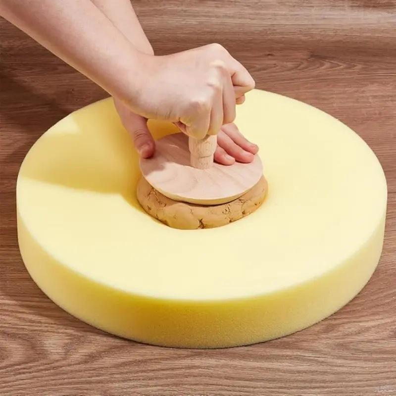 Large Round Pottery Sponge Cushion For Clay Crafts Molding Painting Ceramic Tool For Artists Beginners Craft Sponges