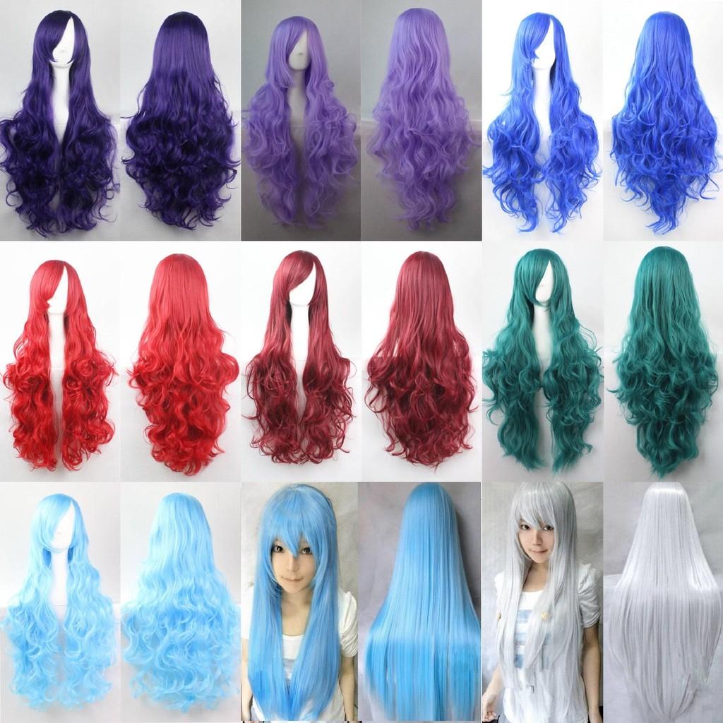80cm Lange Wellenperücke in Lebhaften Farben Hochtemperaturfaser Ideal für Cosplay-Veranstaltungen