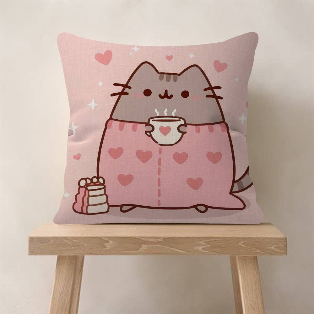 Cute PpusheensS Pillowcase Toon Gift Cushion Cover Bedroom Home Sofa Chair Seat Decor Pillow Case