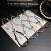 High-end Pearl Mobile Phone Pendant Chain Glitter Round Beads Hand-strung Beads Crystal Star Car Keychain Pendant Bracelet